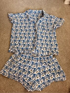 Roller Rabbit blue monkey pajamas